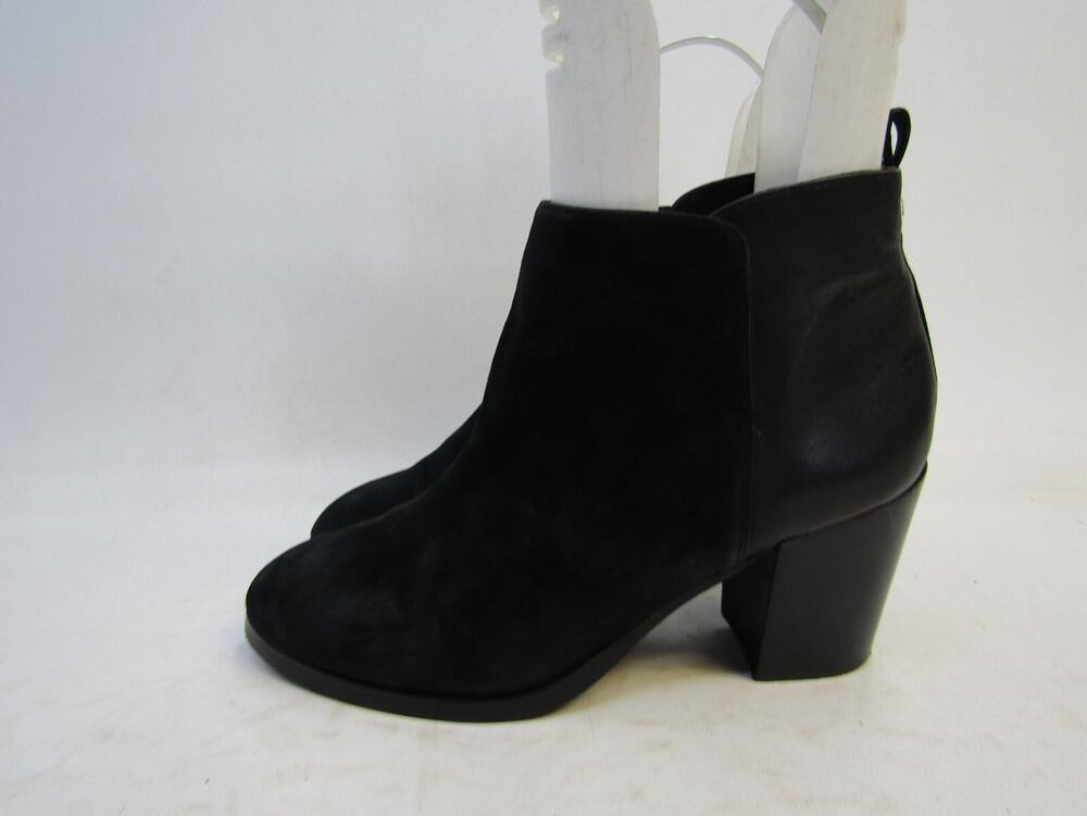 Lands End Womens Size 7.5 B Black Suede Ankle Fashion Boots Bootie